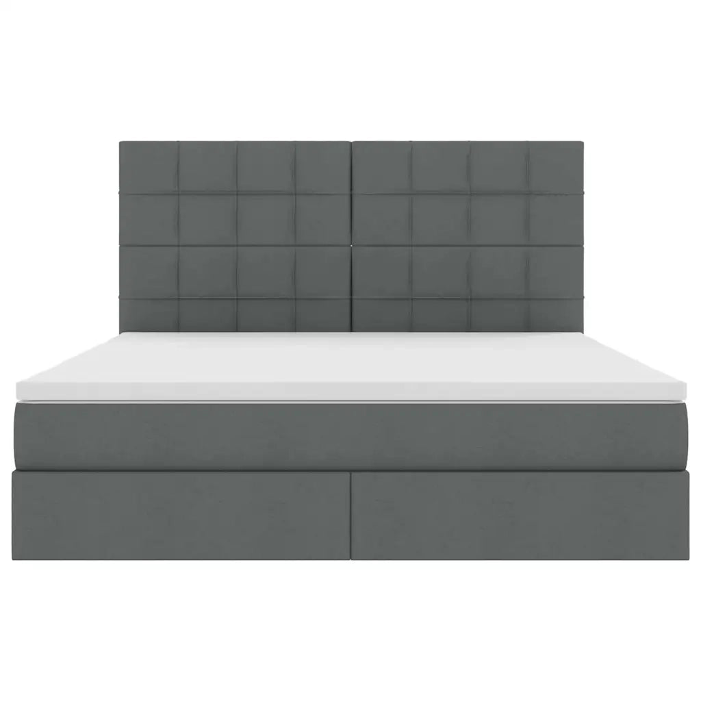Letto con contenitore e materasso Grigio scuro 160 x 200 cm