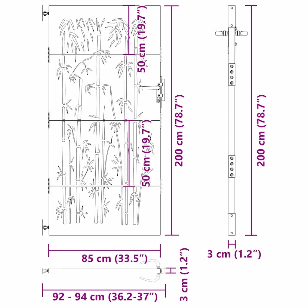 Cancello da giardino con blocco Nero 85 x 200 cm CFW6717428