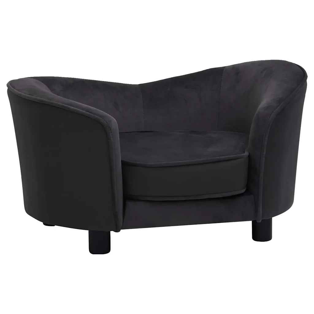Divano per Cani-Sofa per animali domestici-Divanetto Nero 69x49x40 cm in Peluche e Similpelle