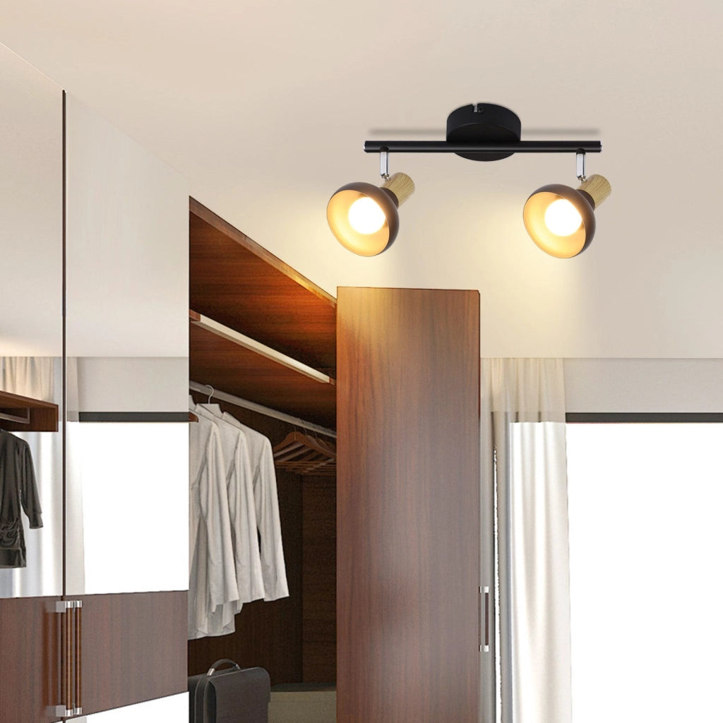 ZMH Faretto da soffitto Schwaz Vintage E14 a 2 fiamme Plafoniera per soggiorno di hotel