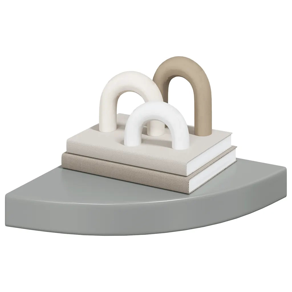 Scaffali Angolari a Parete 2 pz Grigio Lucido 25x25x3,8 cm MDF 323893