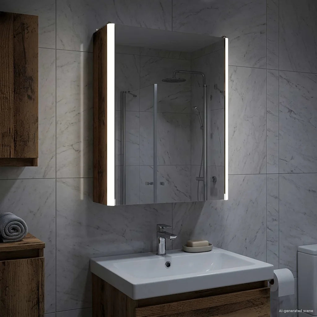 Mobiletto per specchio da bagno Legno vecchio 33 x 11,5 x 50 cm 889221