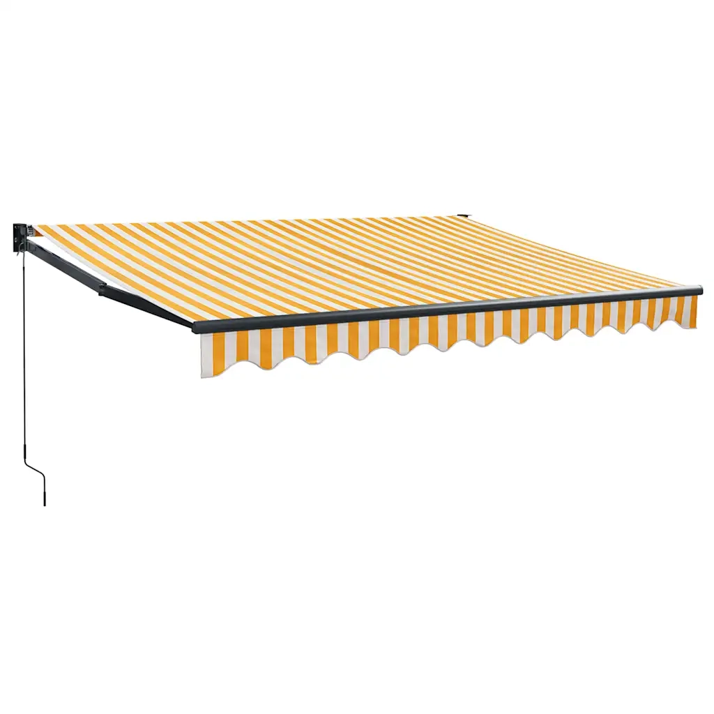 Tenda Retrattile Gialla e Bianca 3x2,5 m in Tessuto e Alluminio