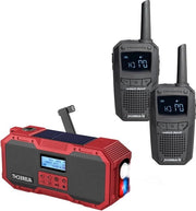 Radio esterno con antenna a manovella inclusa batterie ricaricabili 29611 - chiamata di emergenza pannello solare IP67 impermeabile