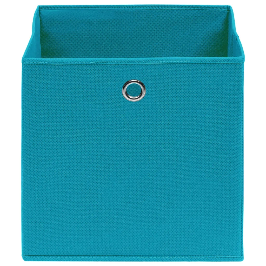 Scatole Portaoggetti 10pz Azzurre 32x32x32 cm Tessuto 288375