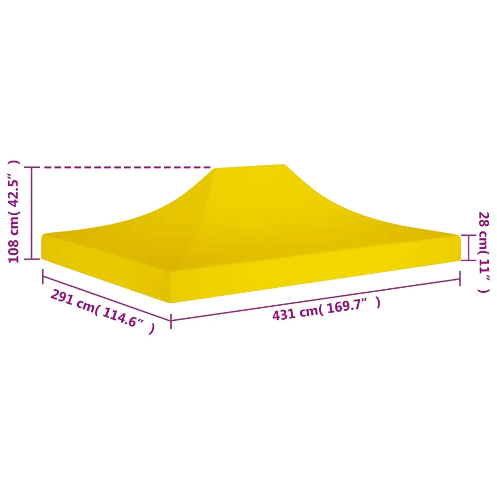 Tetto per Tendone per Feste 4,5x3 m Giallo 270 g/m2 CFW3537642