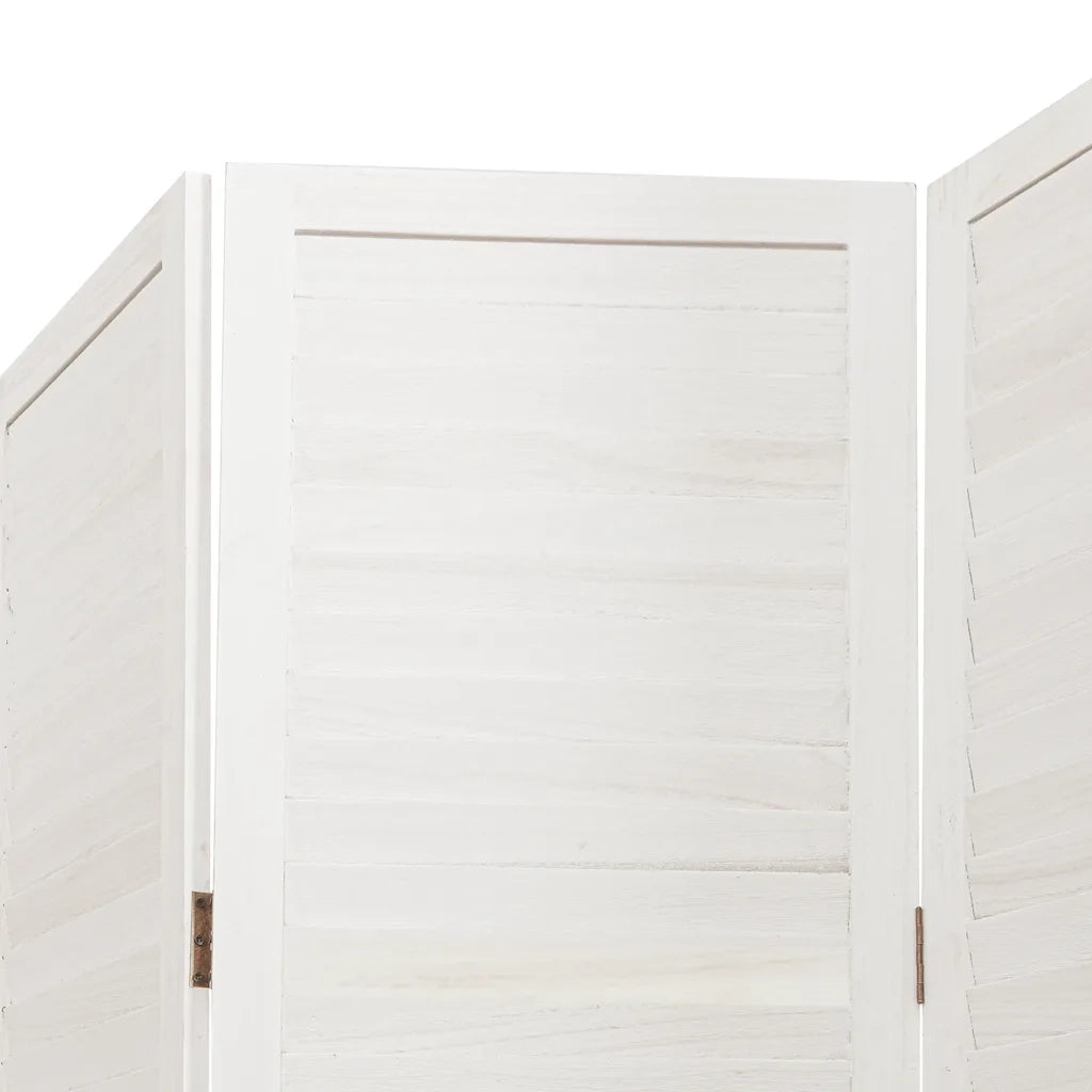 Divisorio Ambienti | Divider per stanze | Paravento 4Pannelli Bianco Legno Massello di Paulownia