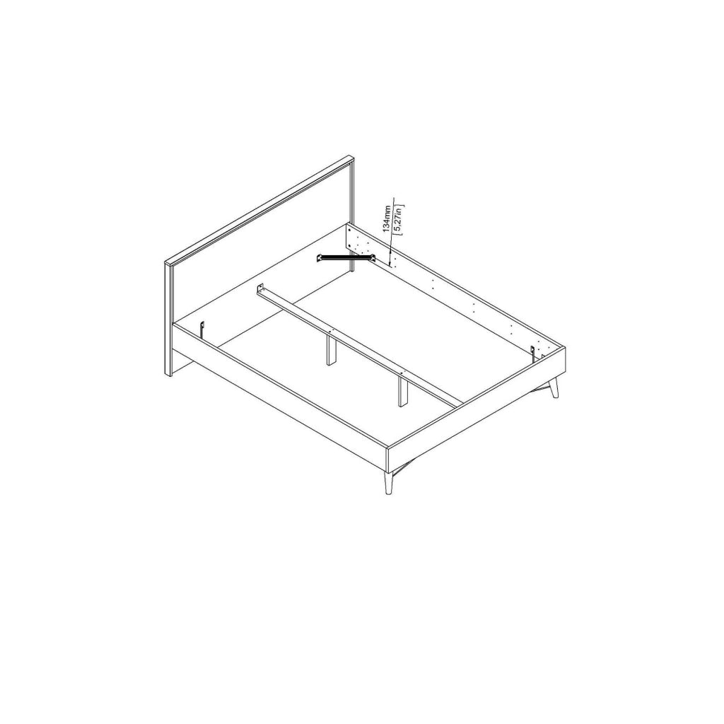 Letto matrimoniale Marche, Sommier per camera da letto, Giroletto per stanza, Struttura porta materasso, 207x173 h91 cm, Rovere
