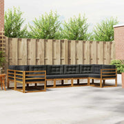 Set di divani da esterno con cuscino 7 pcs Naturale e Antracite