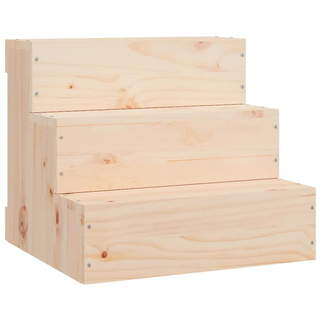 Scala per Animali 40x37,5x35 cm in Legno Massello di Pino 822461