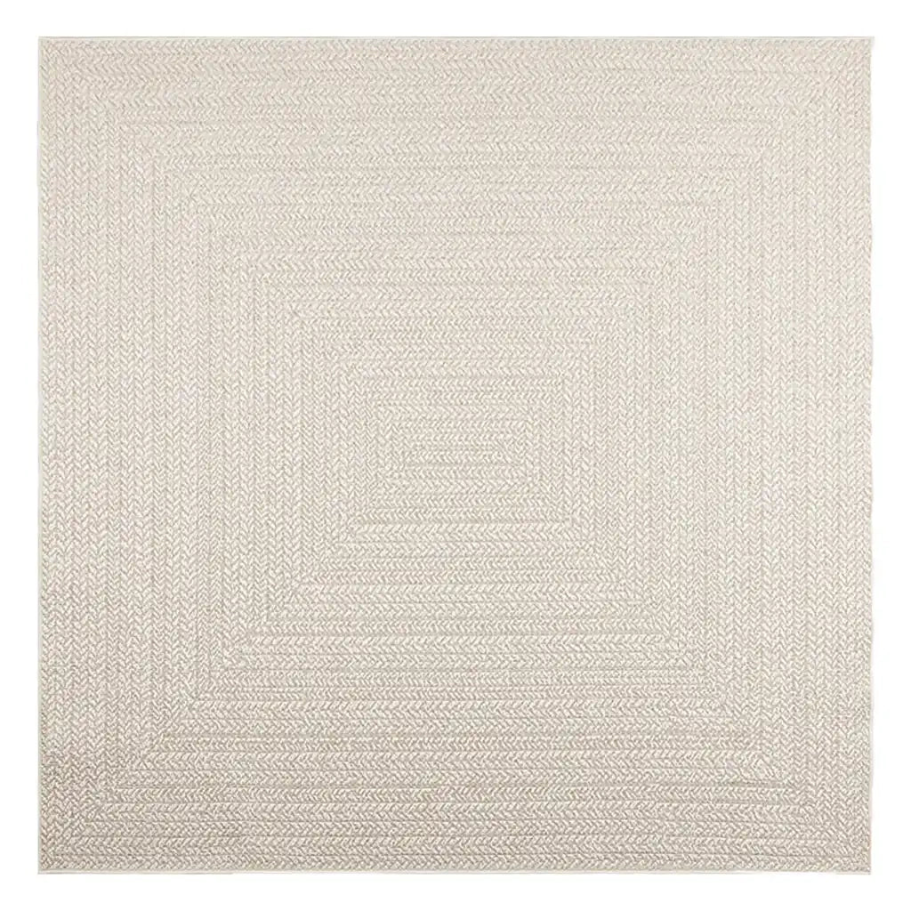 Tappeto ZIZUR Crema 200x200 cm Aspetto Iuta Interni ed Esterni