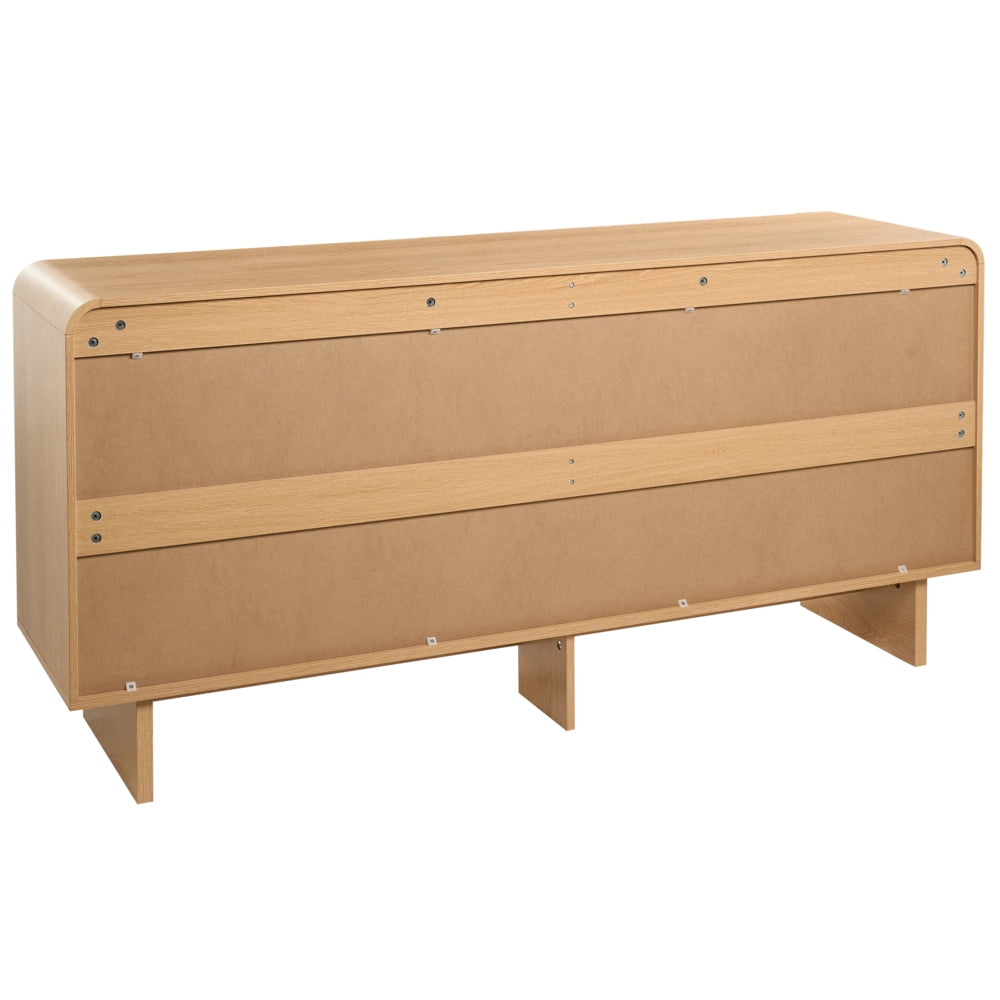 Credenza a 4 ante, marrone chiaro, pannelli in truciolato con rivestimento in carta, per soggiorno
