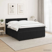 Letto box spring con materasso Nero 160 x 200 cm Velluto 3453175