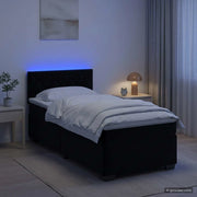Letto con Box Spring, Materasso e LED Nero 90 x 190 cm Velluto 3452092