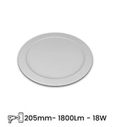 Trade Shop - Pannello Led Slim 18 W Incasso Rotondo In Pvc Luce Caldo Freddo Naturale P205a-t -
