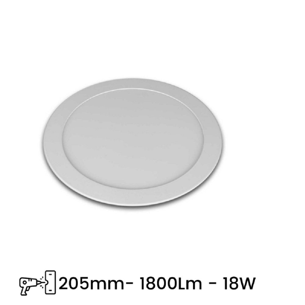 Trade Shop - Pannello Led Slim 18 W Incasso Rotondo In Pvc Luce Caldo Freddo Naturale P205a-t -