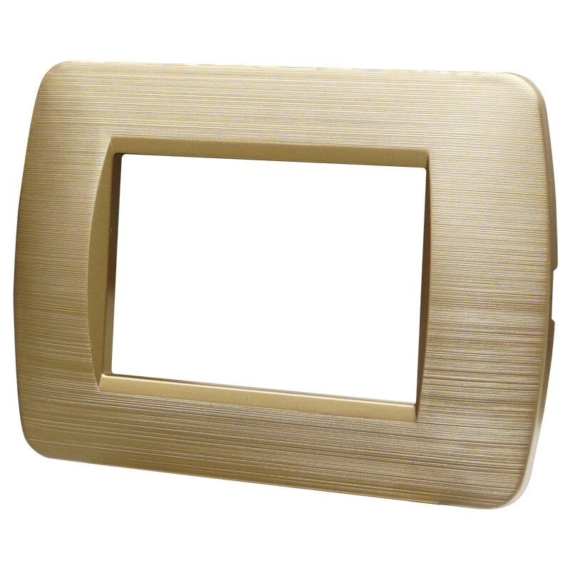 Placca Plastica Serie Space 3P Colore Oro Satinato Compatibile Con Bticino Living Light