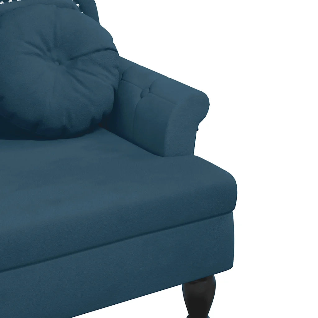 Panca con Cuscini Blu 120,5x65x75 cm in Velluto CFW1625440