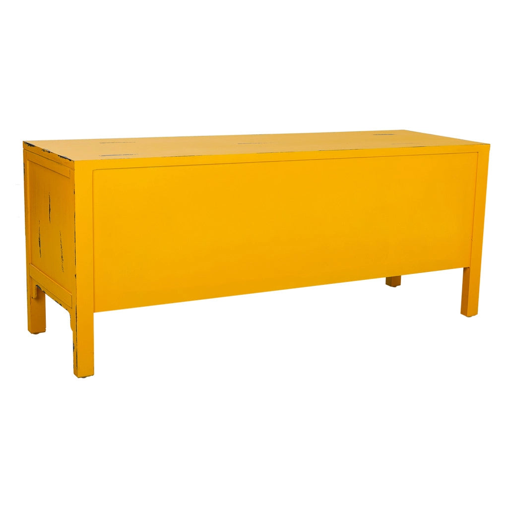 Credenza in legno gialla 120x40x50