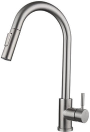 Uittrekbare keukenkraan in acciaio inossidabile, rubinetto telescopico girevole per acqua calda e fredda - lucidato - con tubo di ingresso