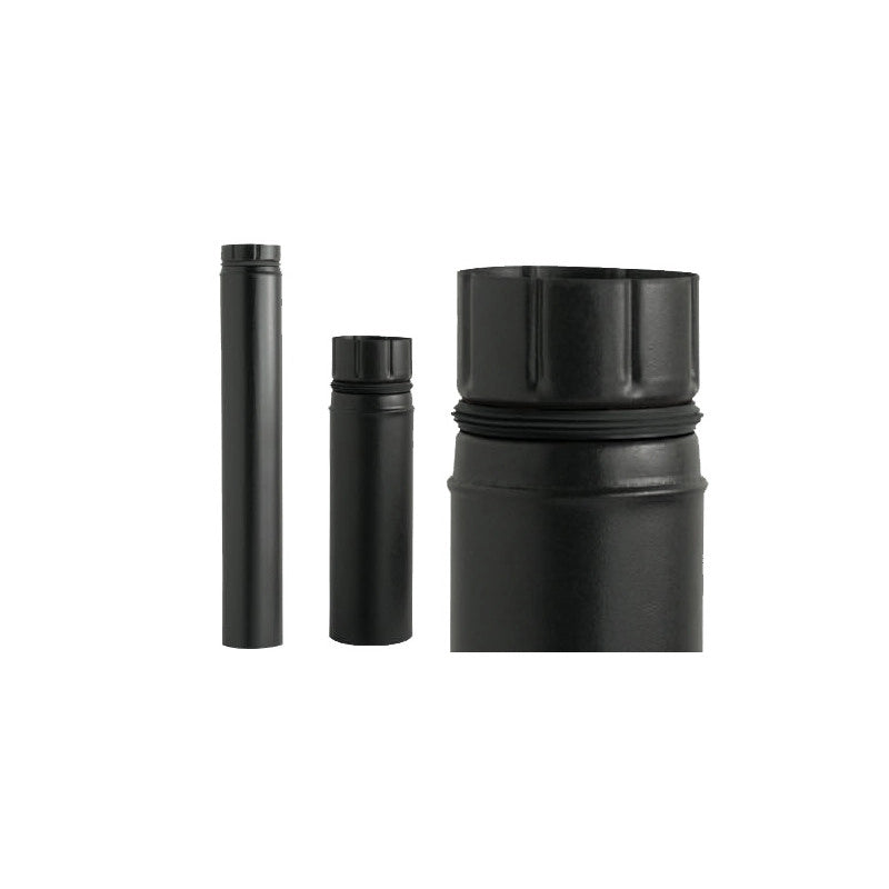 Tubo per stufe a pellet Ø8 cm H25 cm – acciaio smaltato nero opaco – A.L.A.