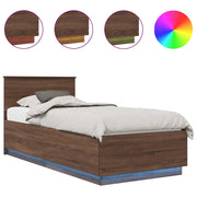 Letto singolo | Letto per adulti | Struttura del letto con testiera Rovere Marrone 70 x 190 cm