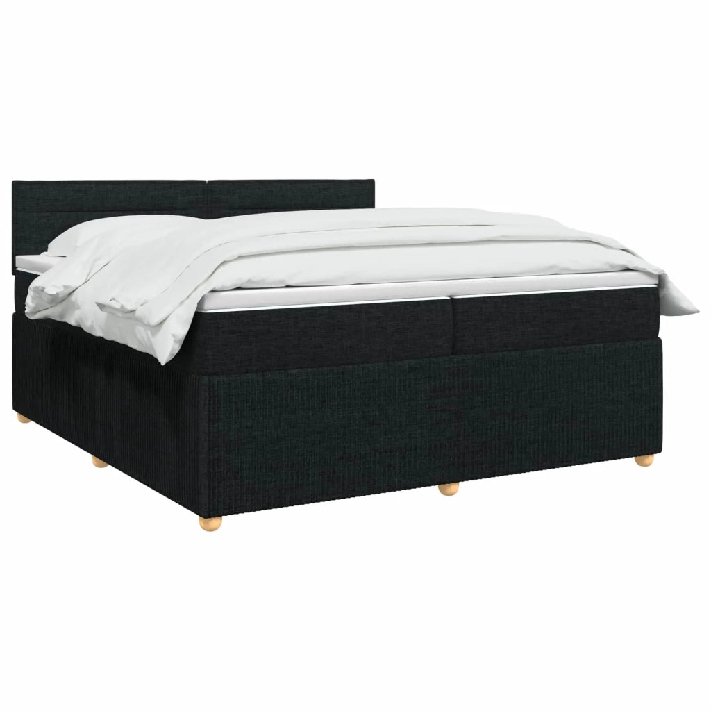 Letto box spring con materasso Nero 200 x 200 cm Tessuto 3453004