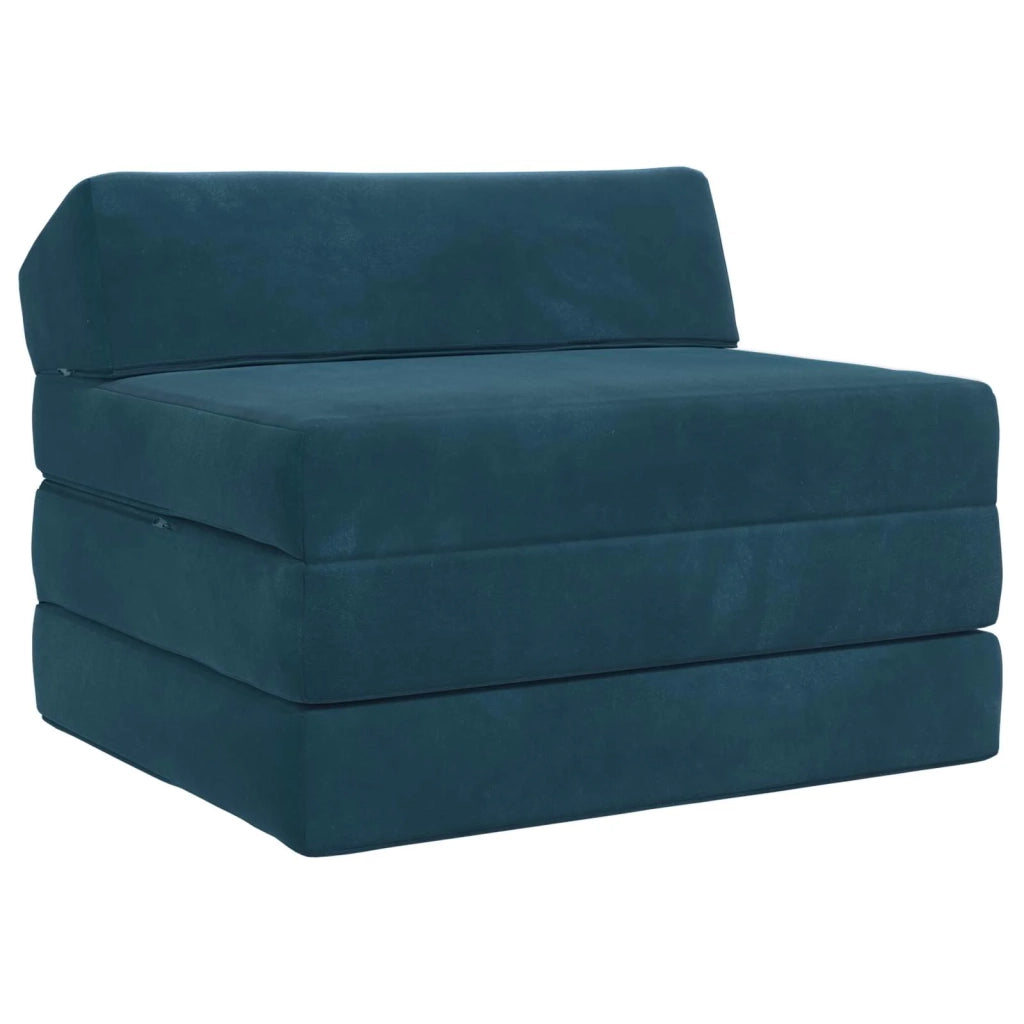 Divano Letto Pieghevole Blu 200 x 70 x 10 cm Velluto