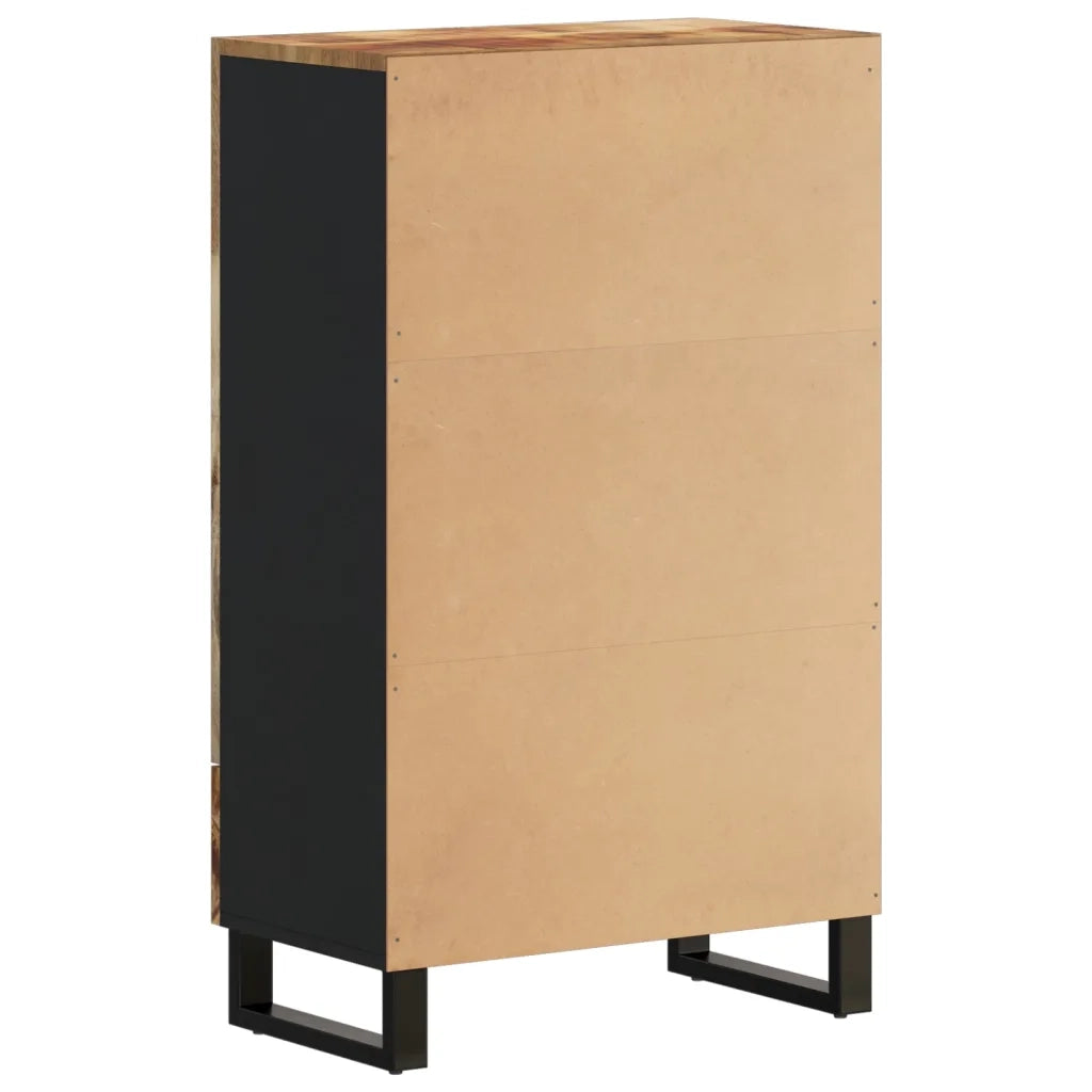 Credenza con Cassetto 60x33x100 cm Legno Massello Mango e Ferro 352933