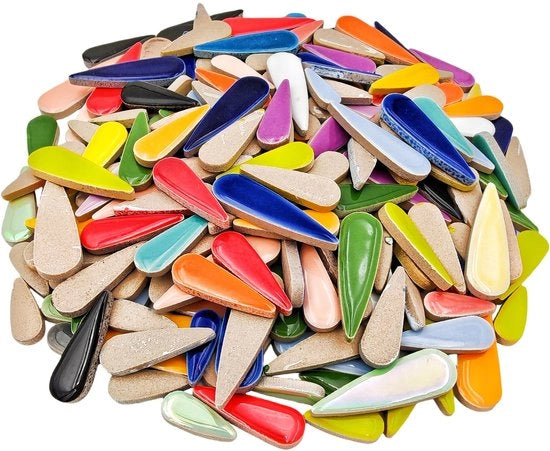 Tessere per mosaico in ceramica 500g - Colore misto - Forma irregolare - Attività DIY - Decorazione domestica - Materiale di alta qualità - Pietre per mosaico