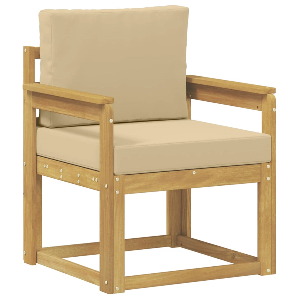 2 Pezzo Set di divani da esterno-Sofa da giardino Poliestere Bianco e Beige 783246