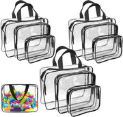 Set di vaschette trasparenti per bagno e cosmetici - 9 pezzi - PVC trasparente