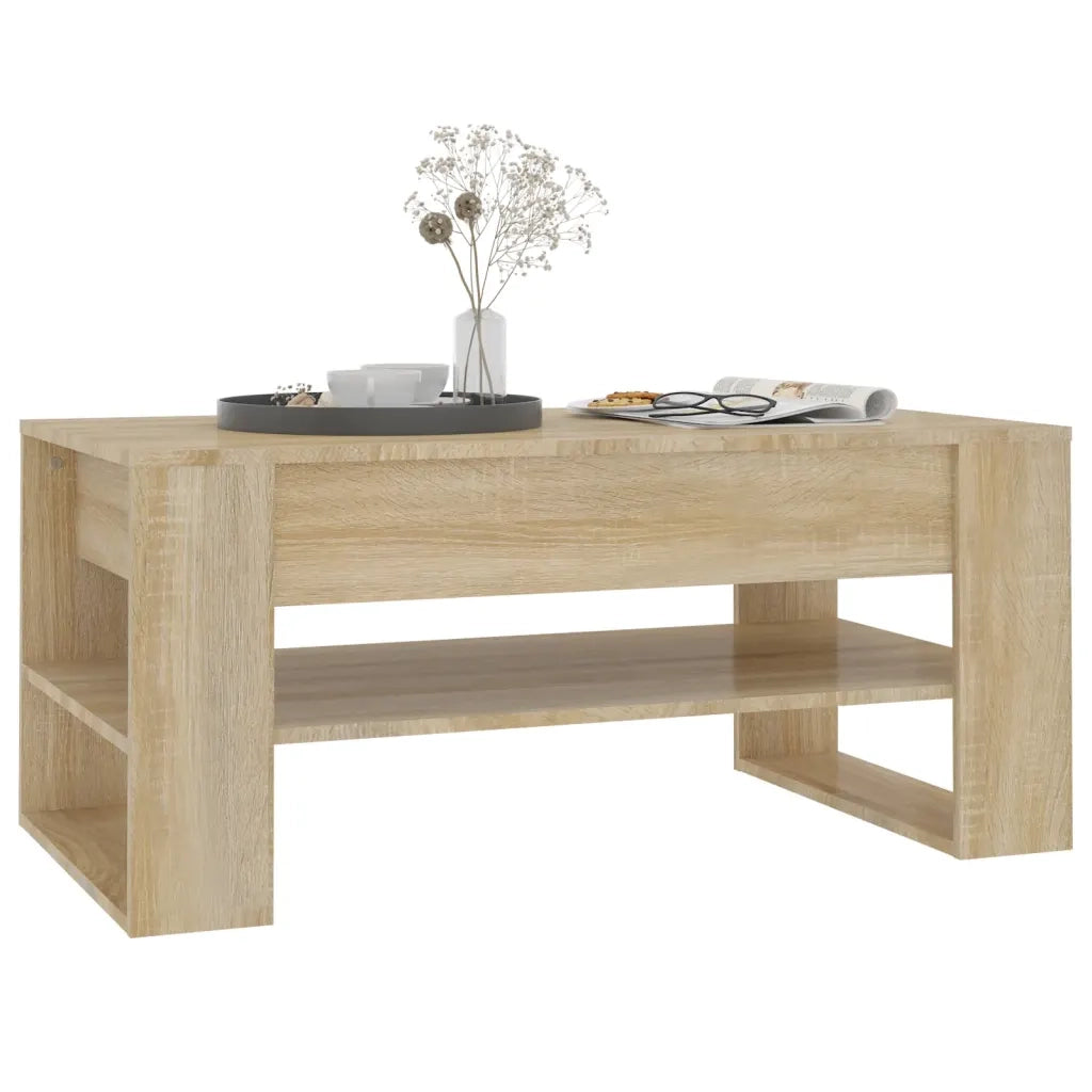 Tavolino da Salotto-Tavolino da soggiorno-Tavolo Rovere Sonoma 102x55x45cm Legno Multistrato
