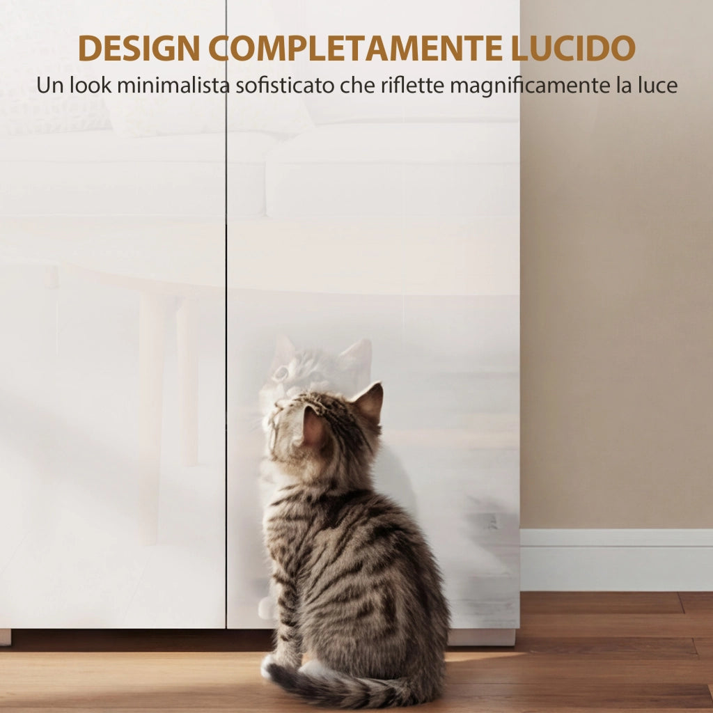 Credenza ¨C zephmum ¨C Bianco Lucido, 180 cm