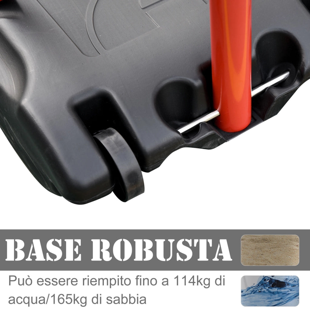 EasyComfort Canestro Portatile Canestro Basket da Esterno con Altezza Regolabile 193.5-248.5cm e Base da Riempire con Acqua o Sabbia, in Acciaio e Nylon 73x49x194-249cm