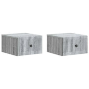 Mobiletto da notte a muro 2 pcs Grigio Sonoma 33 x 34,5 x 20 cm