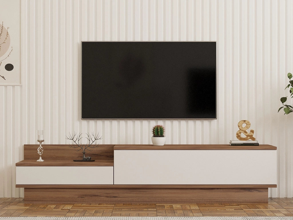 Persico, Mobile Porta tv 2 Ante, 160x35x35h cm Bianco
