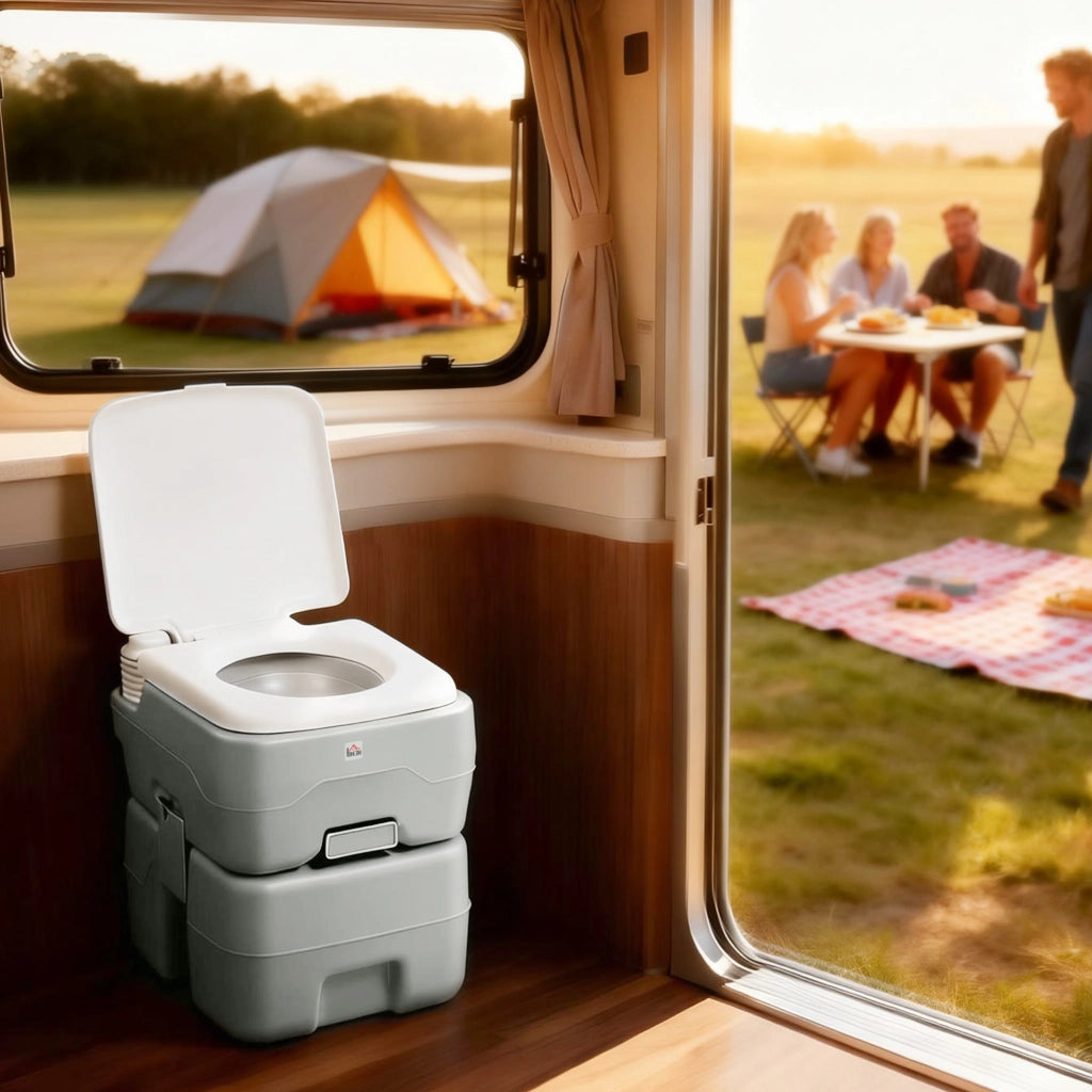 Toilette da viaggio per campeggio ¨C Zephmum ¨C Grigio 41.5x36.5x42 cm 20L