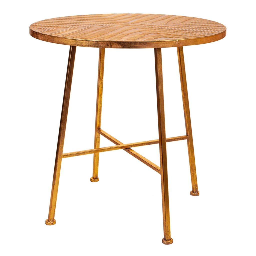 Tavolino in metallo dorato 60x60x60,5h