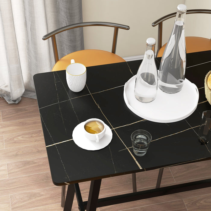 Tavolo Bar Rettangolare Alto 118x58x98 cm in MDF e Metallo Nero