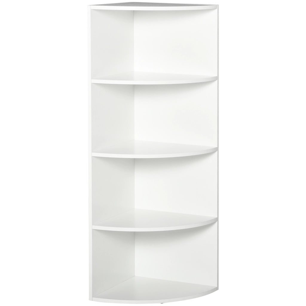 Libreria Angolare Scaffale Parete Legno 4 Ripiani ¨C zephmum ¨C Bianco 39.5x39.5x120cm