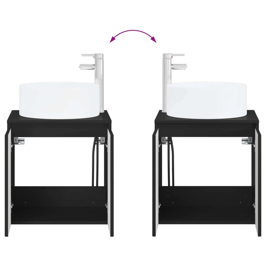 Set di mobili per il bagno 2 pz Nero Legno ingegnerizzato 3404105