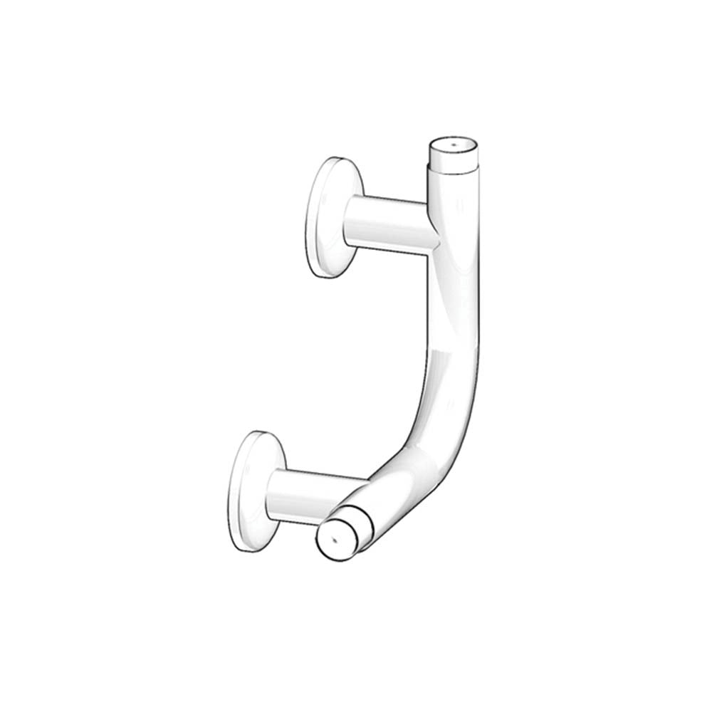 Curva raccordo verticale di 18 cm in acciaio rivestito in nylon bianco