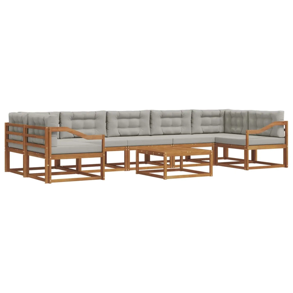 Set di divani da esterno 8 pcs Grigio Naturale e Chiaro 3367349