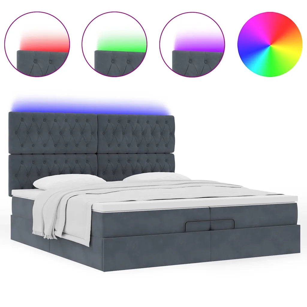 Struttura Letto Pouf con Materassi 200x200 cm Velluto 3314415