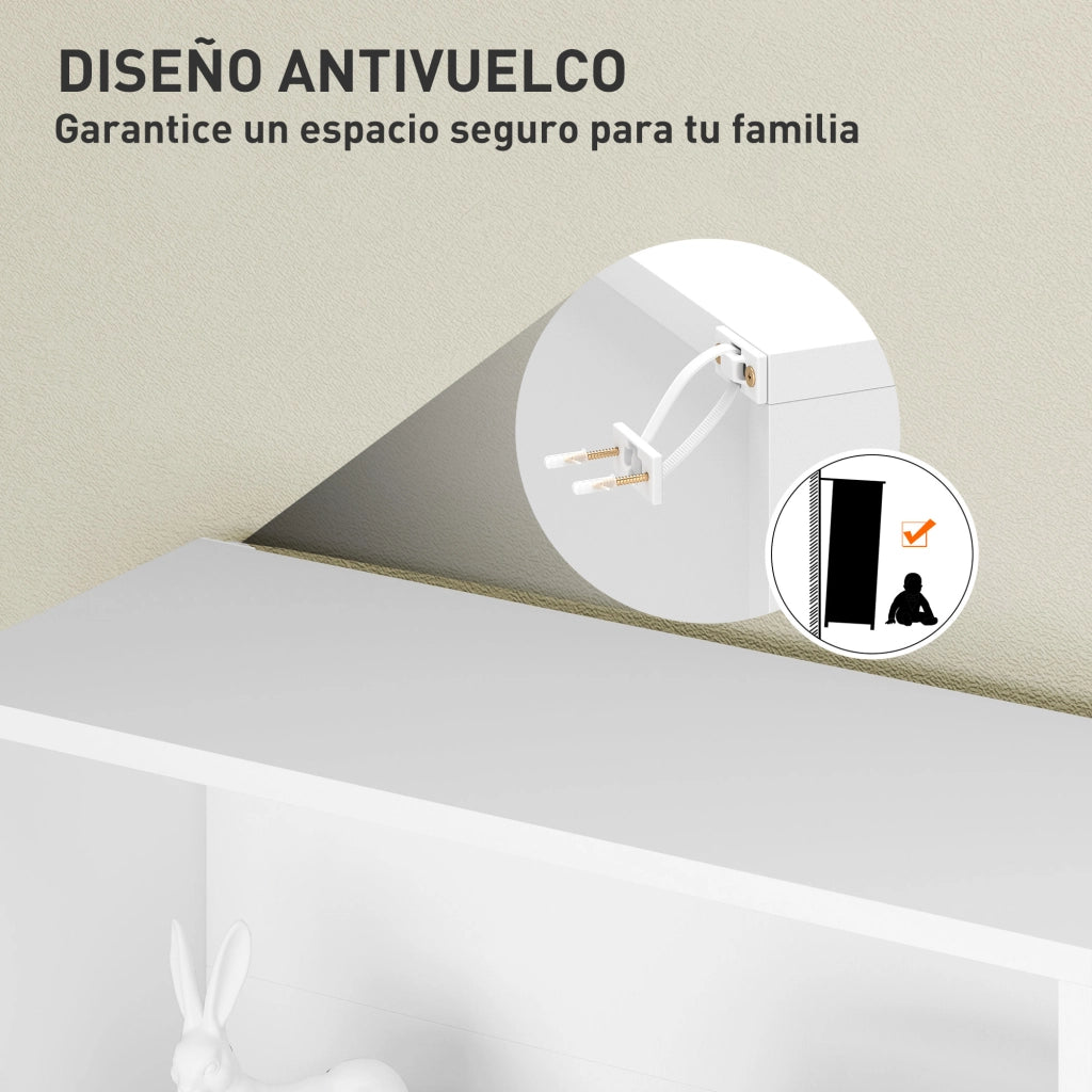 Libreria con ripiani regolabili e sistema antivolco ¨C zephmum ¨C 60x24x115,5 cm bianco
