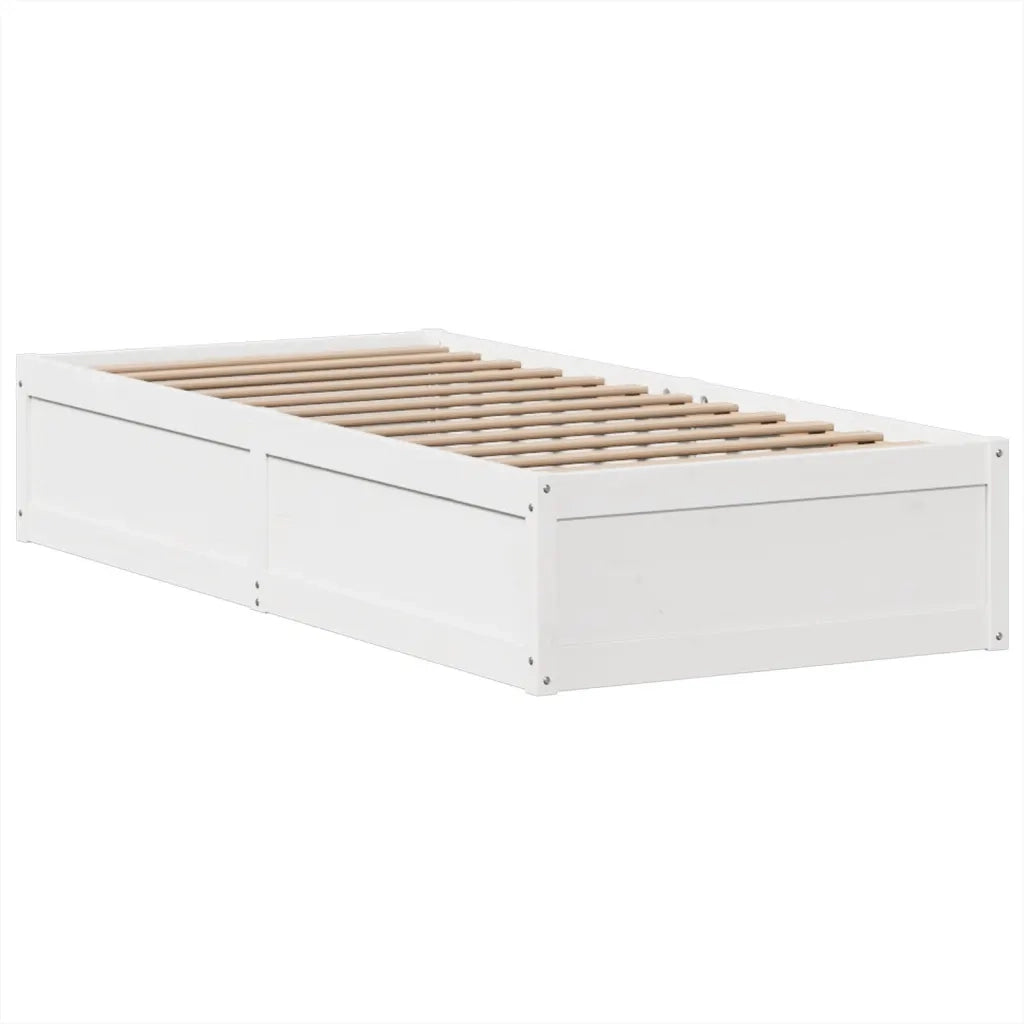 Letto senza Materasso Bianco 90x190 cm in Legno Massello Pino 3323516