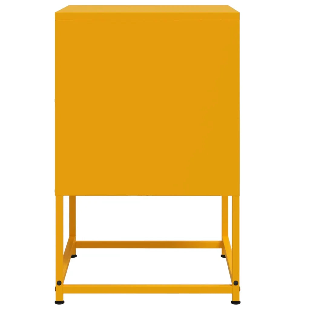 Comodini 2 pz-Set di 2 Tavolino da notte Giallo Senape 36x39x60,5 cm in Acciaio 370960