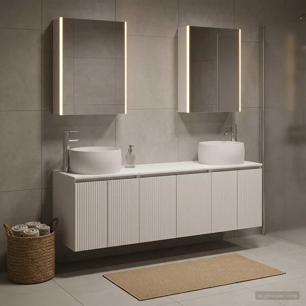 Set di Armadi da Bagno 5 pcs Bianco Legno ingegnerizzato 3406527