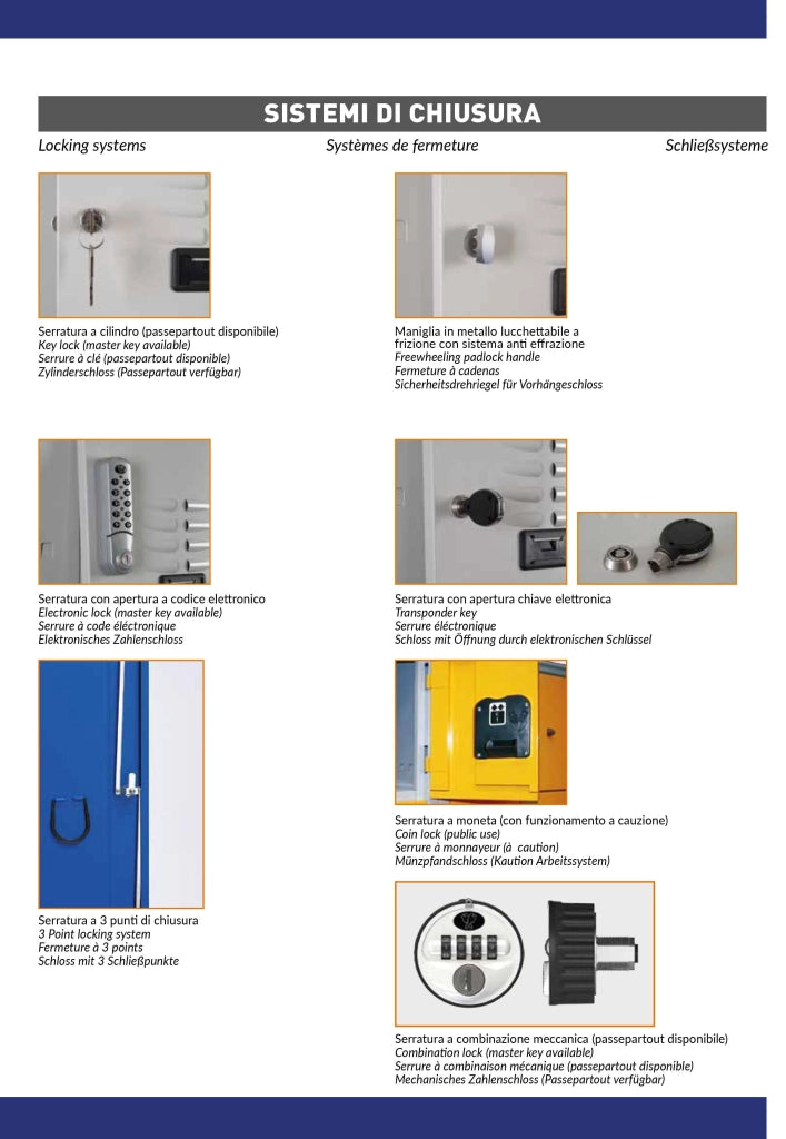 Armadietto da spogliatoio ad 1 posto con tramezza sporco/pulito cm. 35x50x180h